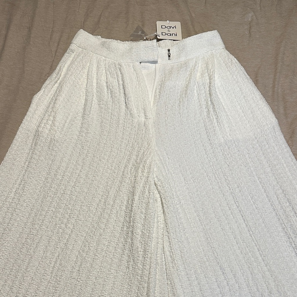 DAVI & DANI White Wide Leg Pants